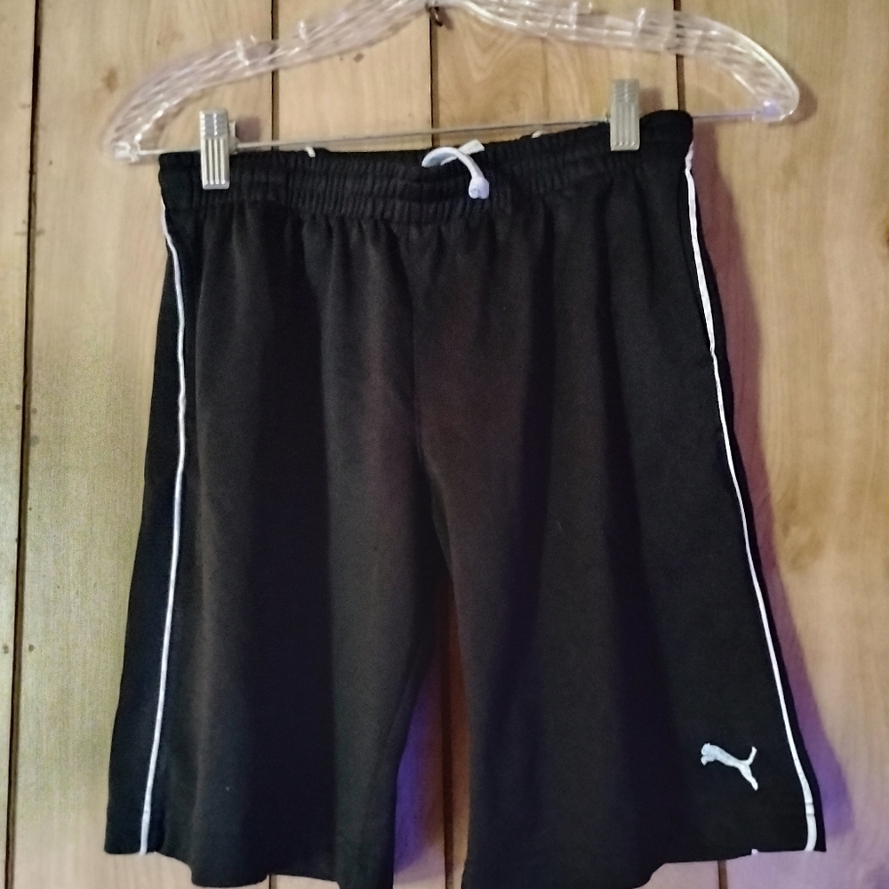 Black Athletic Shorts with White Trim